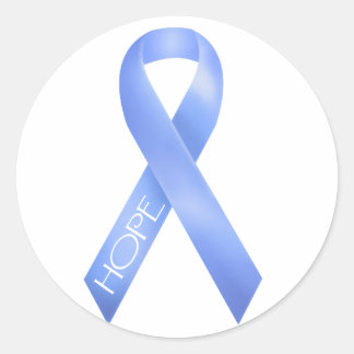Light Blue Ribbon Runder Aufkleber