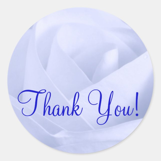 Light Blue Rose, danke! Runder Aufkleber (Vorderseite)