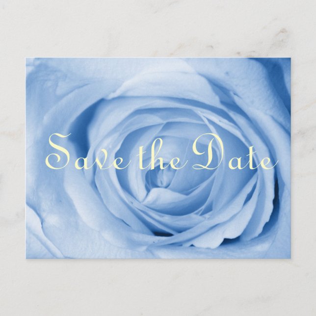 Light Blue Rose Save the Date Ankündigungspostkarte (Vorderseite)