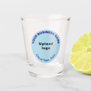 Light Blue Round Business Brand auf Shot Glass Schnapsglas