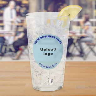 Light Blue Round Shape Business Brand auf Glass Cu Glas