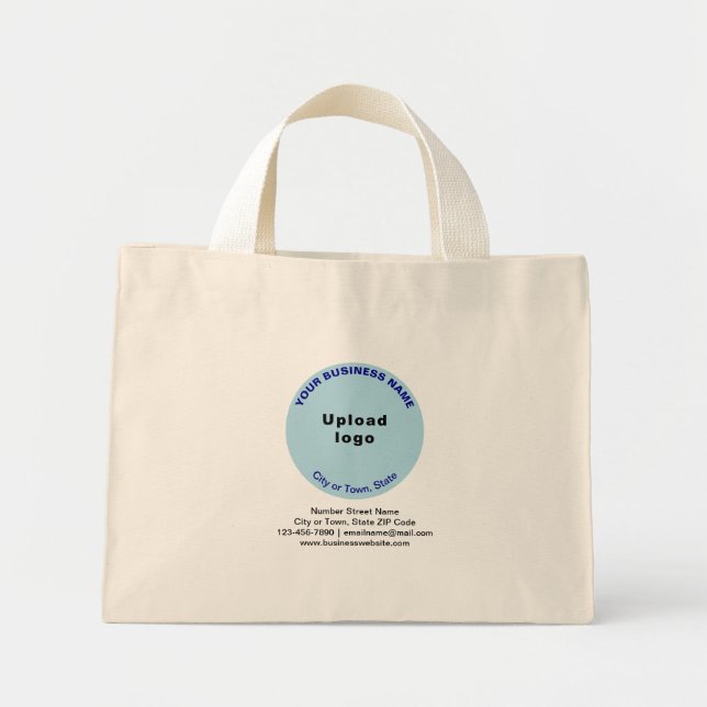 Light Blue Round Shape Business Brand Mini Stoffbeutel (Vorne)
