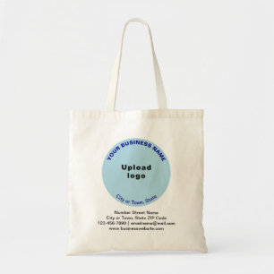 Light Blue Round Shape Business Brand on Budget Tragetasche