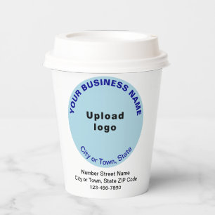 Light Blue Round Shape Business Brand on Paper Cup Pappbecher