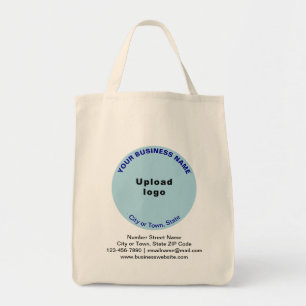 Light Blue Round Shape Business-Marke auf Lebensmi Tragetasche