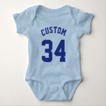 Light Blue & Royal Baby | Sports Jersey Design Strampler<br><div class="desc">Light Blue & Royal Blue Baby | Sports Jersey Design ・ Baby Sports Bodysuit</div>