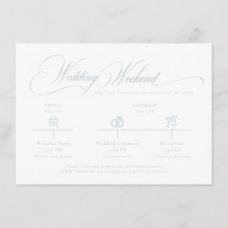 Light Blue "S" Monogram Wedding Card Begleitkarte