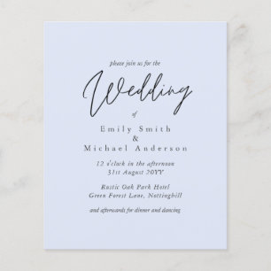 Light Blue Script Typografy only Budget Wedding