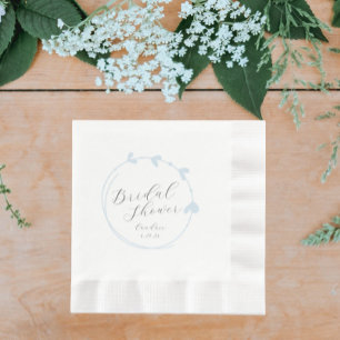 Light Blue Simple Heart Wreath Brautparty Serviette