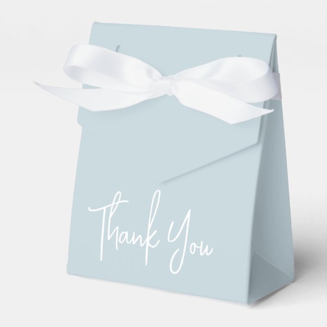 Light Blue Simple Script Vielen Dank Geschenkschachtel (Vorderseite)