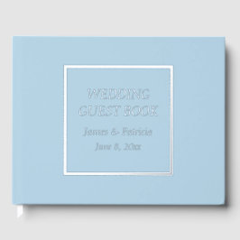 Light Blue Simple Stylized Letters Wedding Gästebuch