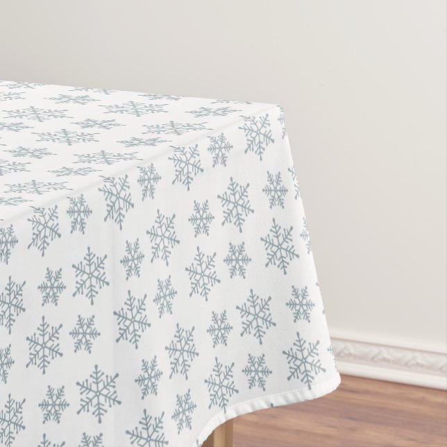 Light Blue Snowflake Muster auf Weiß Tischdecke (Beispiel)