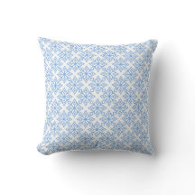 Light Blue Snowflake Pattern Square Pillow