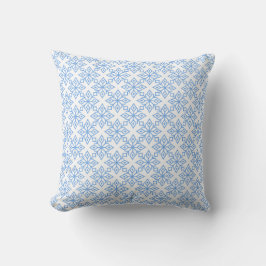 Light Blue Snowflake Pattern Square Pillow Kissen