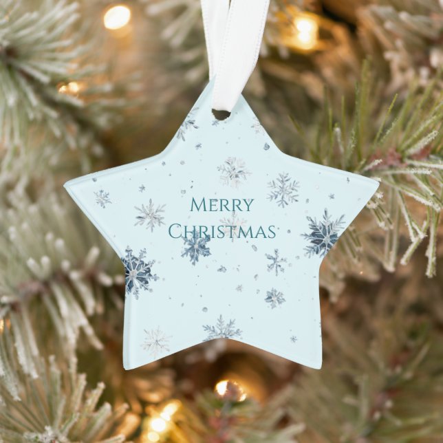 Light Blue Snowflakes Christmas  Ornament (Baum)