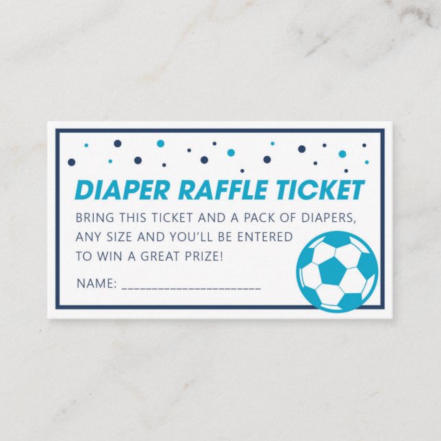 Light Blue Soccer Baby Duschkabine - Raffle Ticket (Vorderseite)
