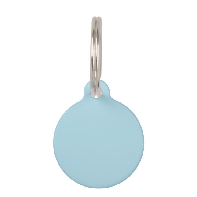 Light Blue Solid Color Haustiermarke (Vorderseite)