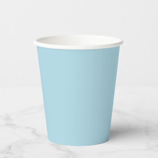 Light Blue Solid Color Pappbecher (Vorderseite)