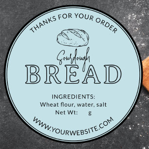 Light Blue Sourdough Brot Danke Aufkleber