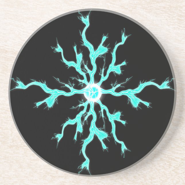 Light Blue Sparks Lightning Untersetzer (Vorne)