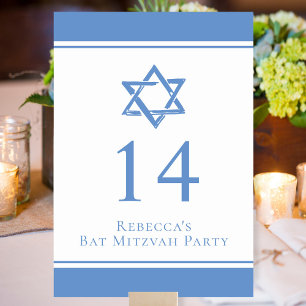 Light Blue Star von David Bat Mitzvah Party Tischnummer