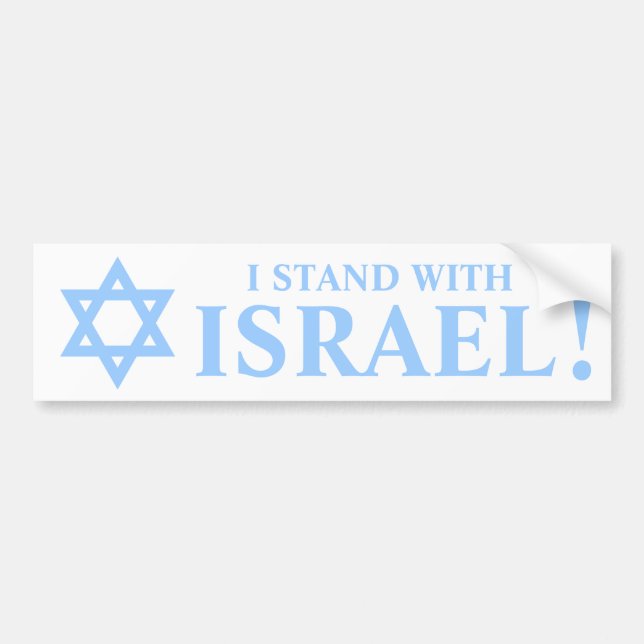 Light Blue Star von David Pro I Stand mit Israel Autoaufkleber (Vorne)