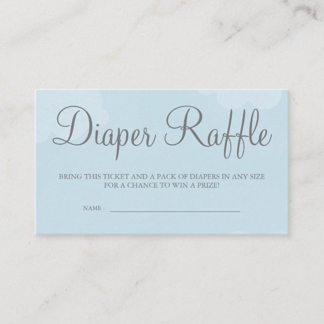 Light Blue Starry Sky Diaper Raffle Card Tickets Begleitkarte (Vorderseite)
