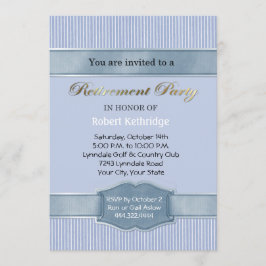 Light Blue Strip Retirement-Party Einladungen