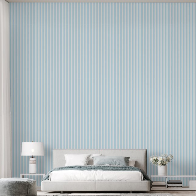 Light Blue Striped Tapete (Schlafzimmer)