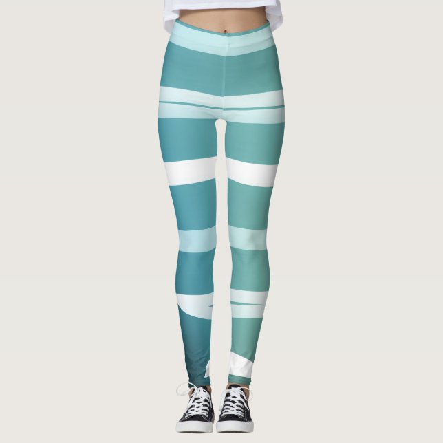 Light Blue Summer Leggins mit Violets Leggings (Vorderseite)