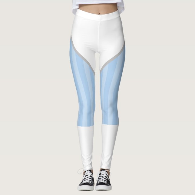 Light Blue Super Hero Halloween-Kostüm Leggings (Vorderseite)
