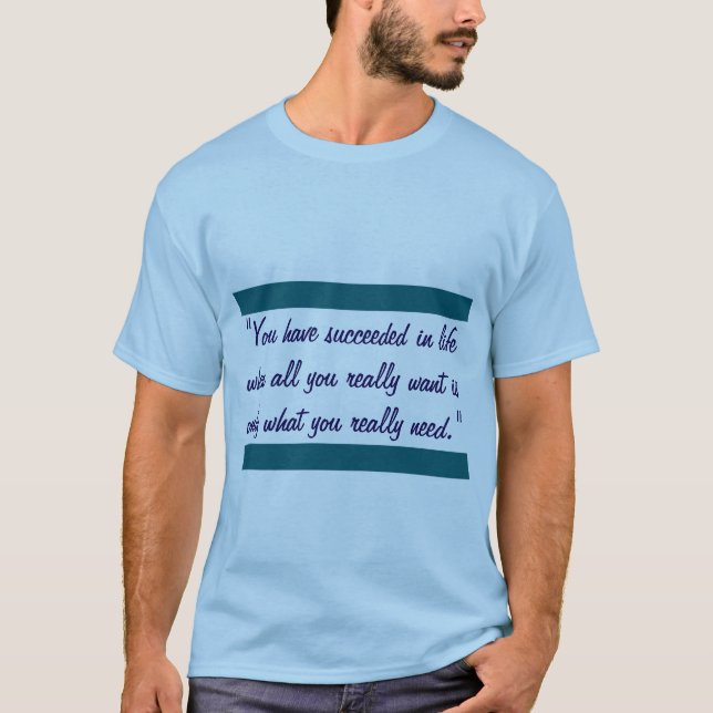 "Light Blue T - Shirt mit Inspiration Zitat" (Vorderseite)
