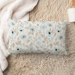 Light Blue Tan Watercolor Pappmuster Print Lendenkissen