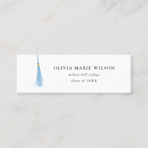 Light Blue Tassel Abschluss Name Card Mini Visitenkarte