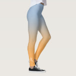 Light Blue to Orange Gradient Elegante Monogram Leggings<br><div class="desc">Das elegante, hellblaue bis orangefarbene Gradient zeichnet sich durch ein elegantes Monogramm in einem weißen dekorativen Schriftart am unteren Ende des rechten Beins aus. Personalisieren Sie es mit Ihrem Initial in der Sidebar. Fügen Sie Ihrem Kleiderschrank einen modernen, farbenfrohen Look hinzu. Klicken Sie auf den Link "Rocklawn Arts", um das...</div>