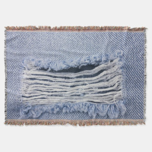 Light Blue Torn Jeans Texture Decke