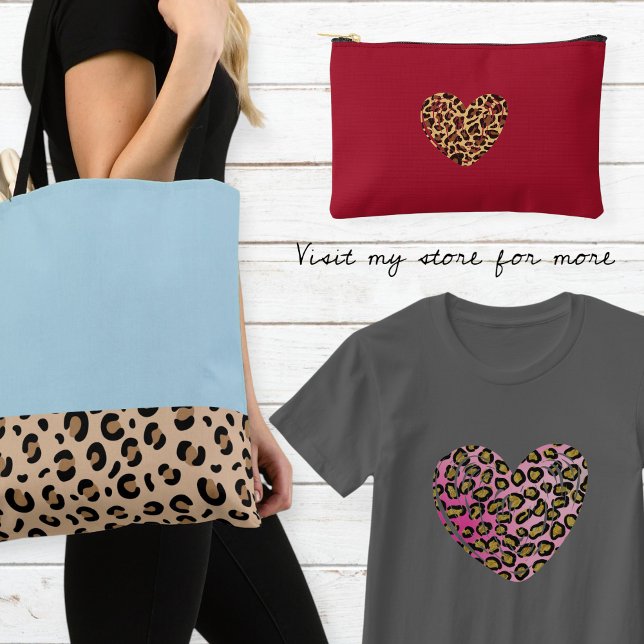 Light blue tote bag / Bag with leopard trim (Von Creator hochgeladen)