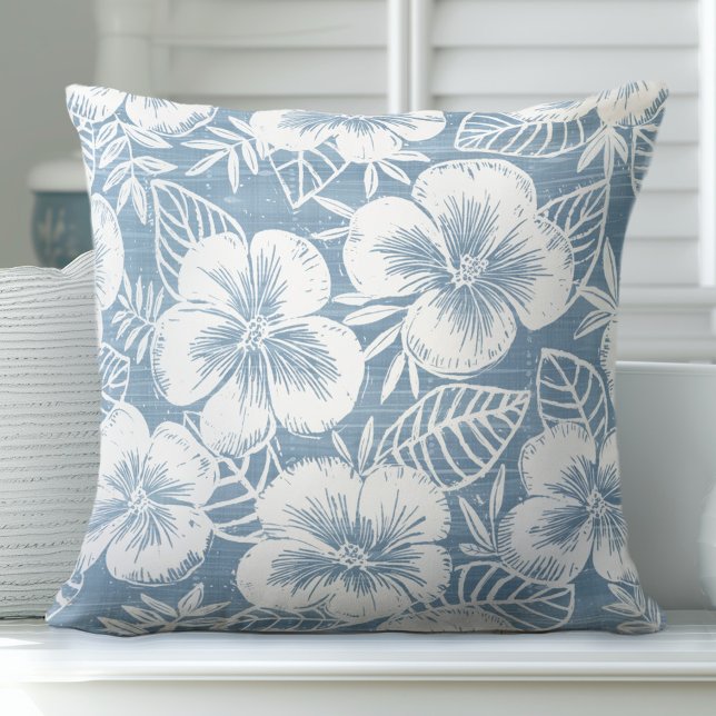 Light Blue Tropical Throw Pillow Kissen (Von Creator hochgeladen)