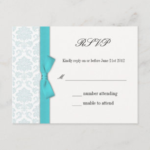 Light Blue Turquoise UAWG Response Card RSVP Karte