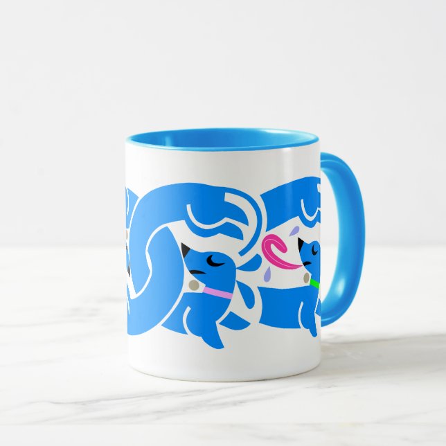 Light Blue Twisted Dackeln Tasse (VorderseiteRechts)