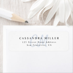 Light Blue Two Letter Monogram Name Rücksendeadres