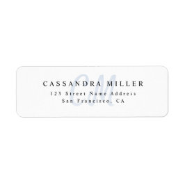 Light Blue Two Letter Monogram Name Rücksendeadres