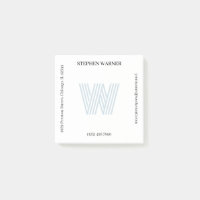 Light Blue Typografy Monogram Name Address