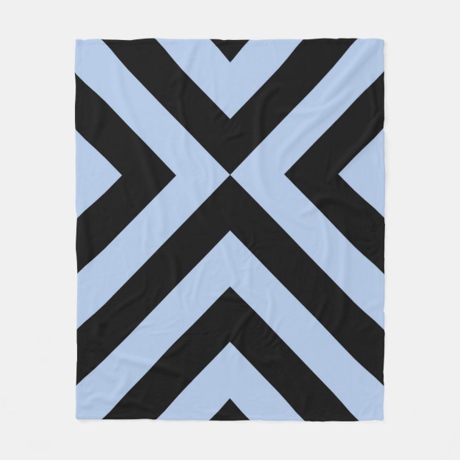 Light Blue und Black Chevrons Fleecedecke (Vorderseite)