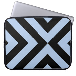 Light Blue und Black Chevrons Laptopschutzhülle