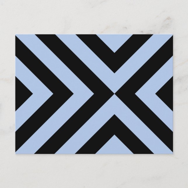 Light Blue und Black Chevrons Postkarte (Vorderseite)