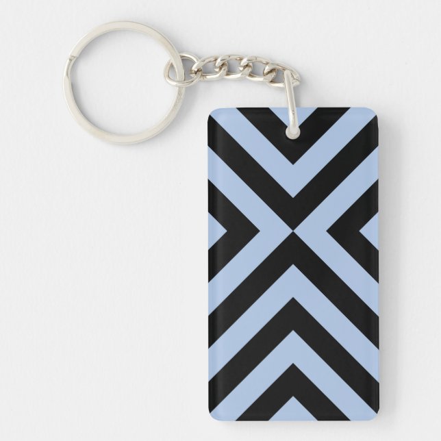 Light Blue und Black Chevrons Schlüsselanhänger (Vorderseite)