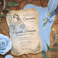 Light Blue und Gold Princess Quinceanera Birthday
