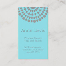 Light Blue und Grau Simple Mandala Business Card