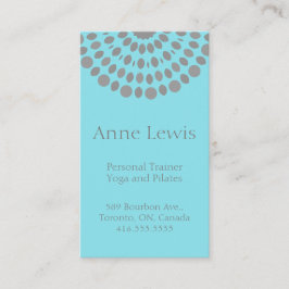 Light Blue und Grau Simple Mandala Business Card Visitenkarte